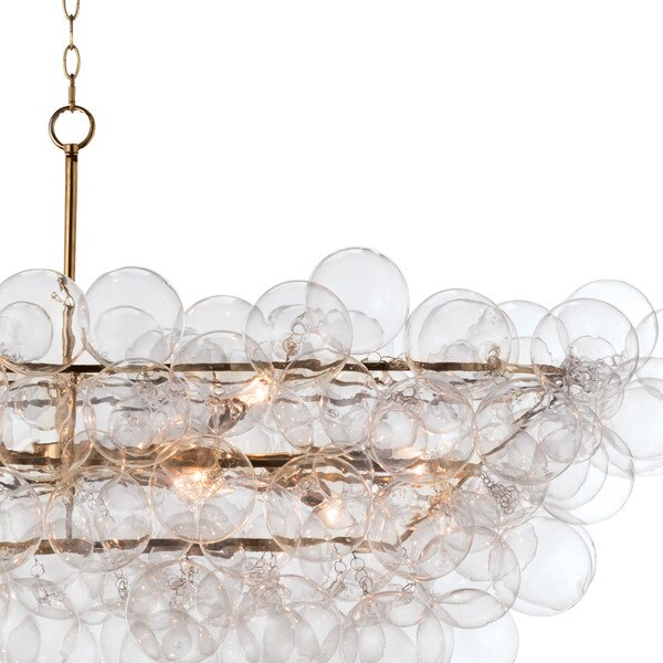 Bubbles Chandelier Linear (Clear) Natural Brass Regina Andrew Detroit